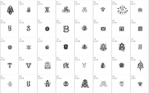 Intellecta Monograms Random Samples Nine Font 1