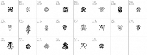 Intellecta Monograms Random Samples Nine Font 2