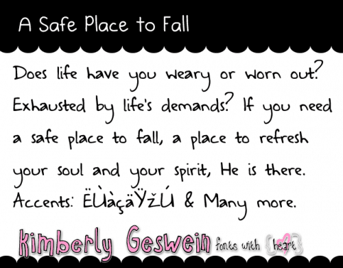 A Safe Place To Fall Font
