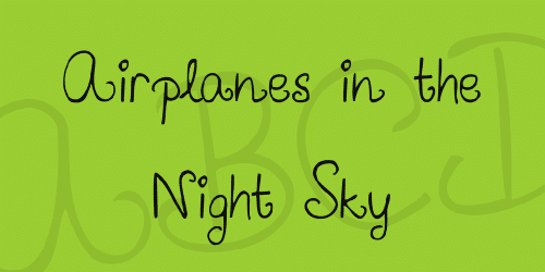 Airplanes in the Night Sky Font 1