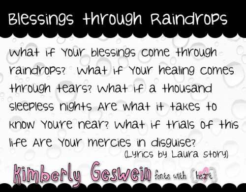 Blessings Through Raindrops Font