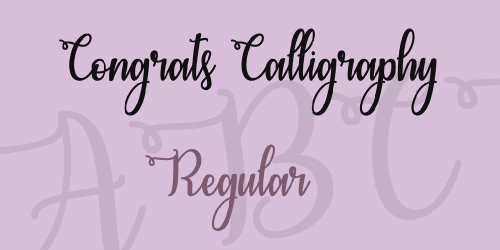 Congrats Calligraphy Font 4