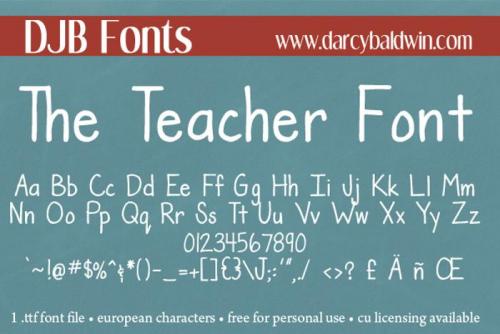 DJB The Teacher Font 3