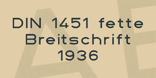 Din 1451 Fette Breitschrift 1936 Font