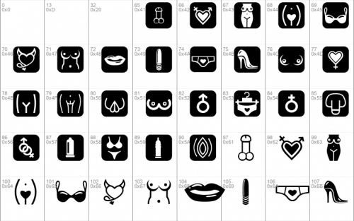 Erotic Symbols Font 1