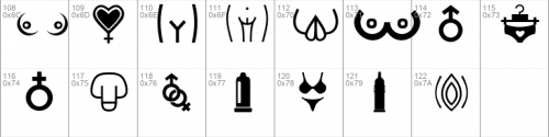 Erotic Symbols Font 2