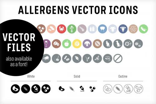 Food  Allergen Vector Icons Font 1
