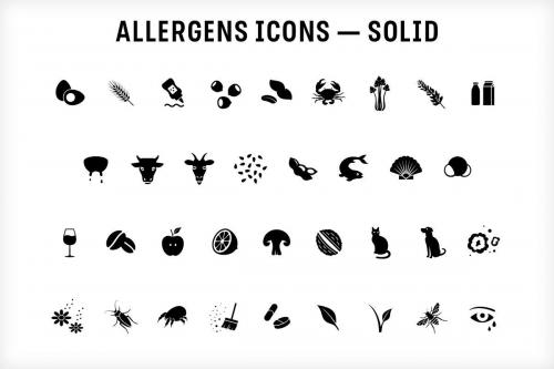 Food  Allergen Vector Icons Font 4
