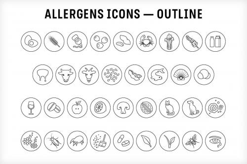 Food  Allergen Vector Icons Font 5