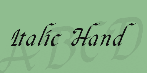 Italic Hand Font