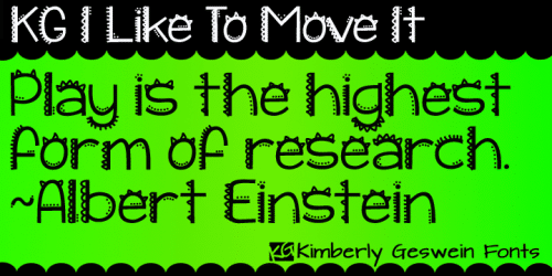 KG I Like To Move It Font 1