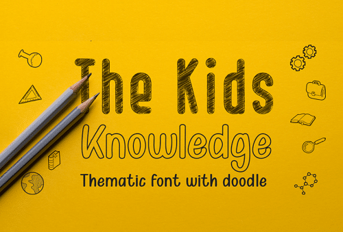 Kid Knowledge Clipart Font (1)