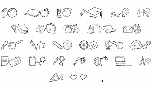Kid Knowledge Clipart Font 1