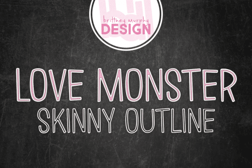 Love Monster Skinny Ountline Font 1