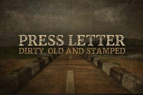 Press Letter – A Dirty Stamped Font 1