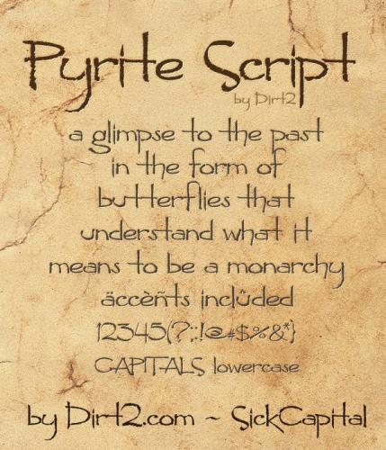 Pyrite Scrypt Font 1