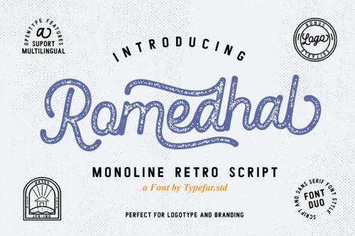 Romedhal Script Stamp Font