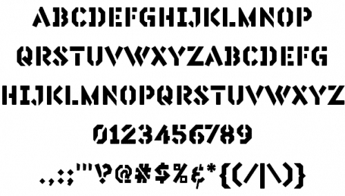 Silex Stencil Font 3