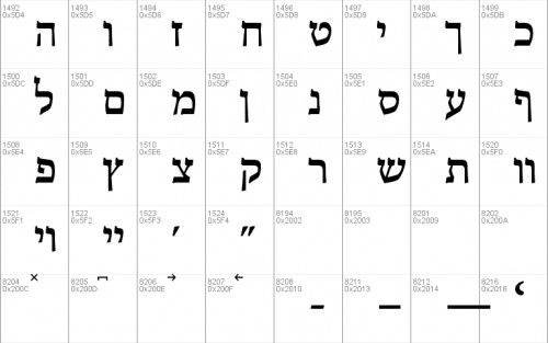Adobe Hebrew Font 006