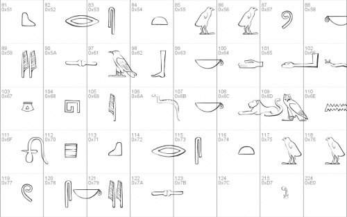 Ancient Egyptian Hieroglyphs Font 1