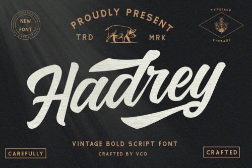 Hadrey – Vintage Script Font