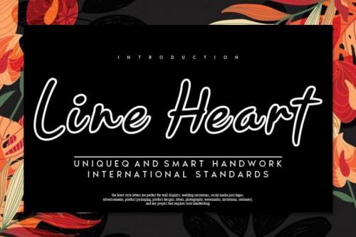 Line Heart Script Font