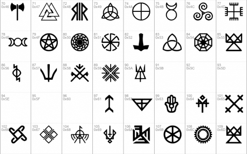 Pagan Symbols Font 1