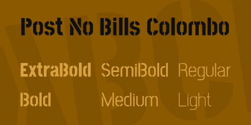 Post No Bills Colombo Font