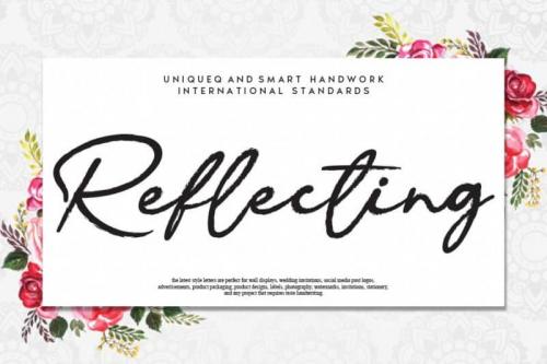 Reflecting Handwritten Font