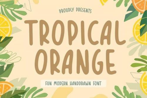 Tropical Orange Handdrawn Font