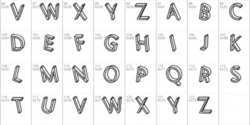 3D Letters Font 1
