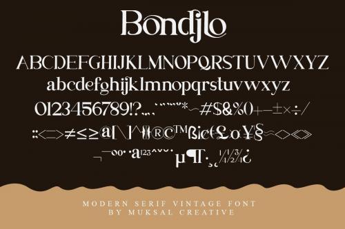Bondjlo Serif Font 7