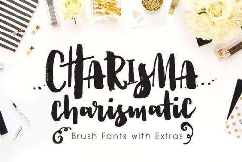 Charisma Brush Fonts with Extras