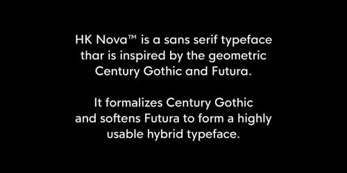 HK Nova Typeface