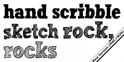 Hand Scribble Sketch Rock Font 5
