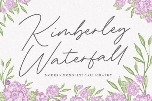 Kimberley Waterfall Monoline Calligraphy Font