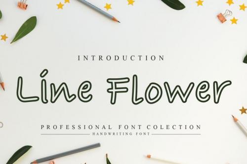 Line Flower Display Font 3