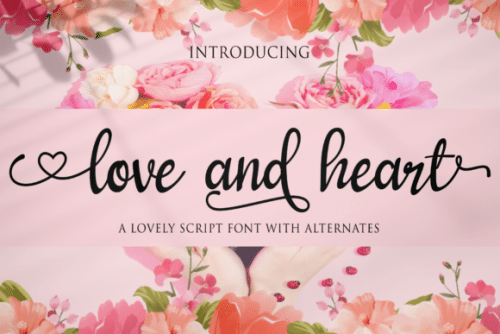 Love and Heart Calligraphy Font