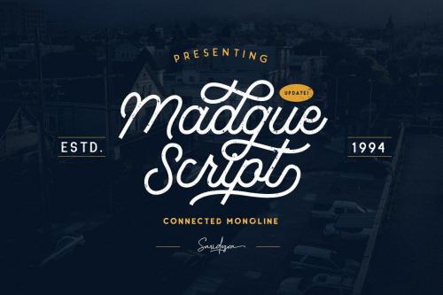 Madgue Connected Monoline Font