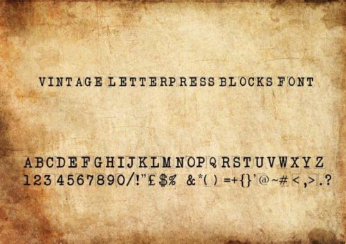Vintage Letterpress Blocks Font