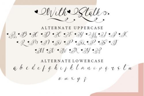 With Stalk Calligraphy Font 7