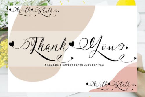 With Stalk Calligraphy Font 8