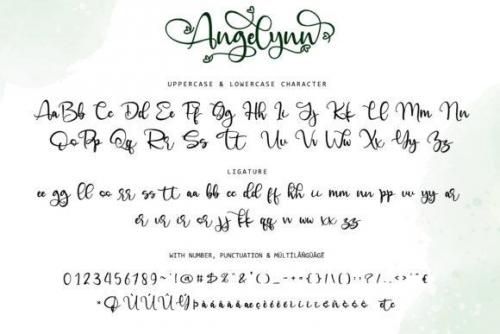 Angelynn Modern Calligraphy Script Font 9