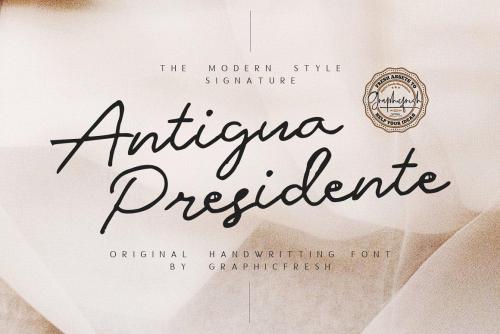 Antigua Presidente Script Font 1