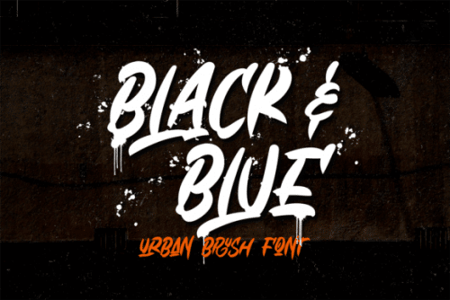 Black  Blue Brush Font 11