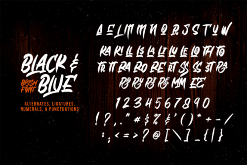 Black  Blue Brush Font 9