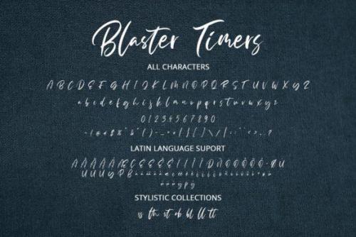 Blaster Timers Brush Script Font 6