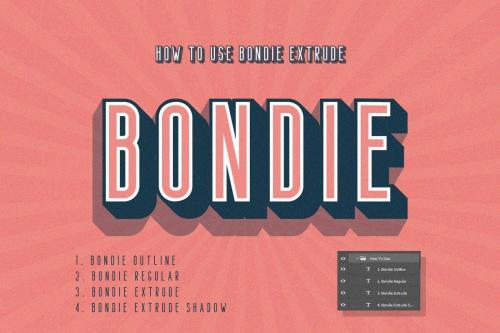Bondie Extrude Font  2