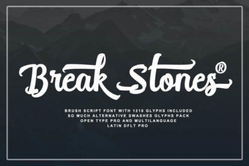 Break Stones Script Brush Font 1