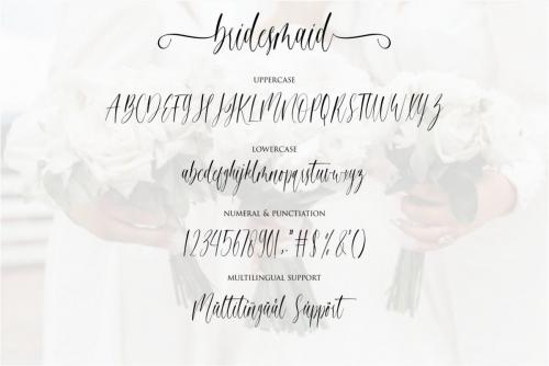 Bridesmaid Calligraphy Script Font 8